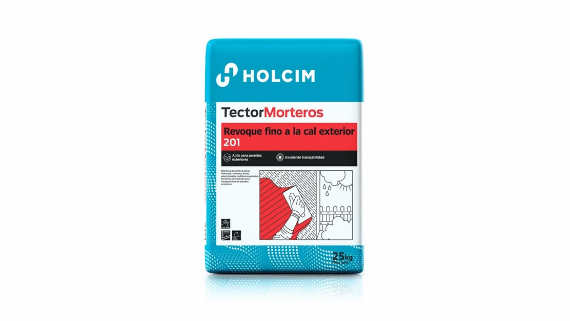 revoque fino exterior 25kg holcim tector