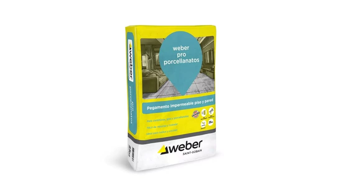 Adhesivo Porcelanato 25kg Weber Pro